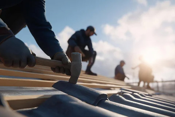 Chantier de rénovation complète de toiture en ardoises naturelles réalisé par un artisan couvreur professionnel certifié à Kervignac